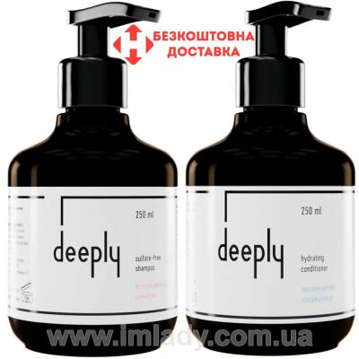 Набір безсульфатний шампунь та кондиціонер для сухого волосся Deeply sulfate-free shampoo / hydrating conditioner 250 мл