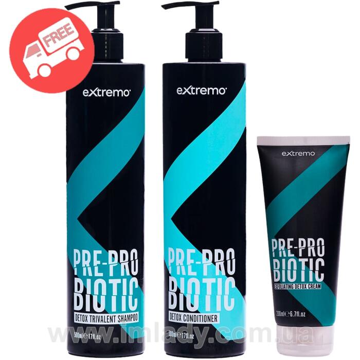 Набір детокс для жирної шкіри голови Extremo Pre-Pro Biotic 500 мл