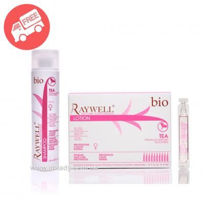 Набір від випадання волосся Raywell Bio Tea шампунь 250 мл та ампули 10 шт.